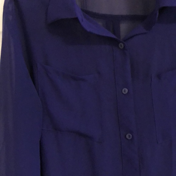 Sheet purple button-up, long sleeve. - Picture 3 of 5